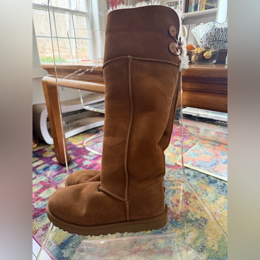 UGG Tan Winter Boots with Button Detail